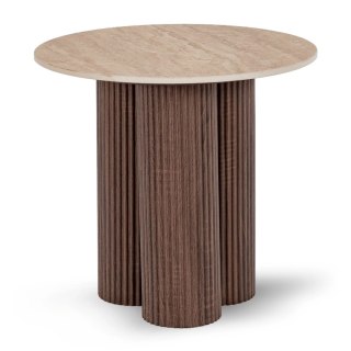 Stolik ALMERIA 50 cm Trawertyn/Orzech