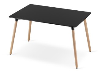 Zestaw Stół ADRIA 120cm x 80cm - czarny + 4 krzesła WAT czarne / nogi czarne