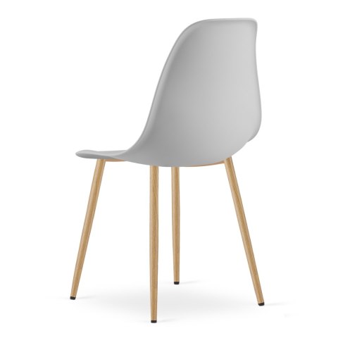Zestaw Stół NP 80x80cm Dąb Sonoma + 4 krzesła WAT szare / nogi naturalne