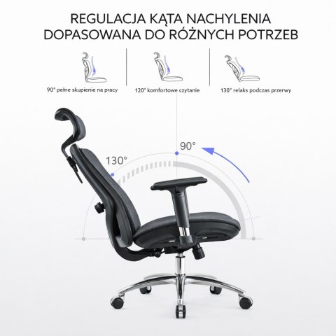 Fotel ergonomiczny ANGEL biurowy obrotowy kalistO Grafitowy