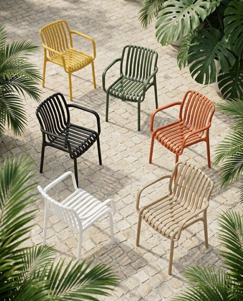 King Home Krzesło STRIPS ARM UV pomarańczowe