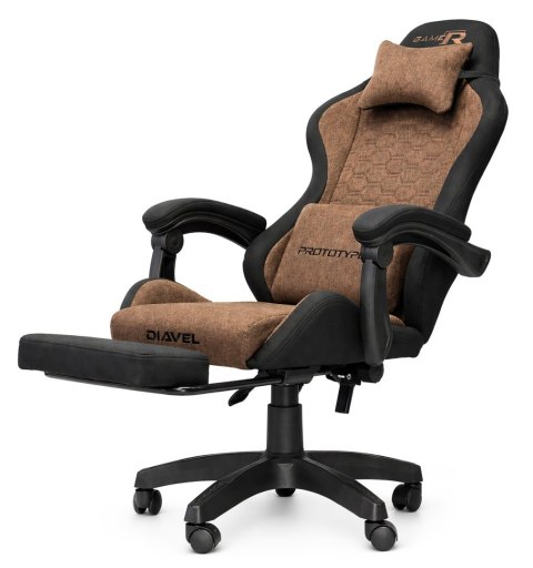 Fotel obrotowy gamingowy DIAVEL PRO FABRIC BROWN XL