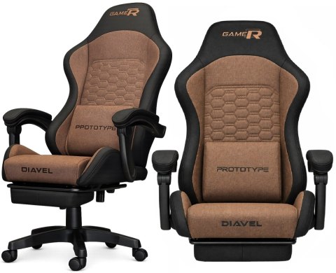 Fotel obrotowy gamingowy DIAVEL PRO FABRIC BROWN XL