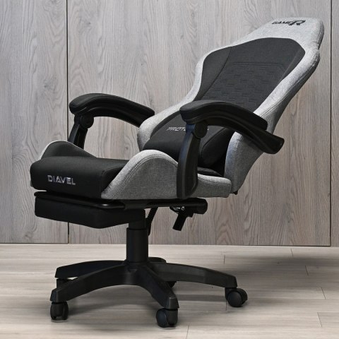 Fotel obrotowy gamingowy DIAVEL PRO FABRIC FULL GREY XL