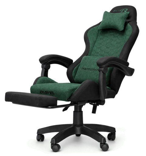 Fotel obrotowy gamingowy DIAVEL PRO FABRIC GREEN XL
