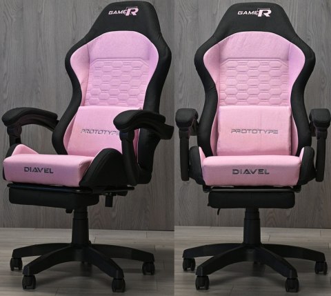 Fotel obrotowy gamingowy DIAVEL PRO FABRIC PINK XL