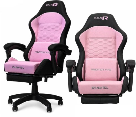 Fotel obrotowy gamingowy DIAVEL PRO FABRIC PINK XL