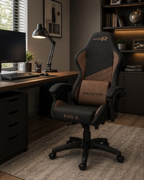 Fotel obrotowy gamingowy EVO FABRIC BROWN XL