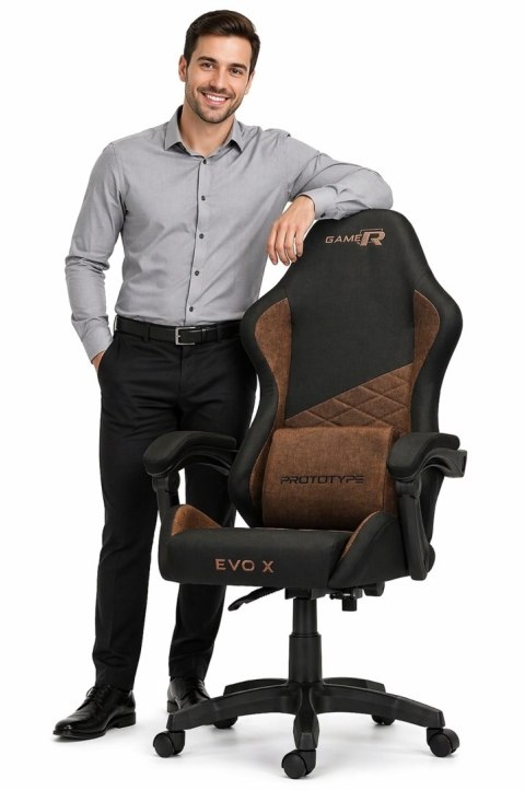 Fotel obrotowy gamingowy EVO FABRIC BROWN XL