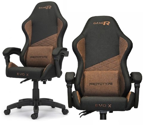 Fotel obrotowy gamingowy EVO FABRIC BROWN XL