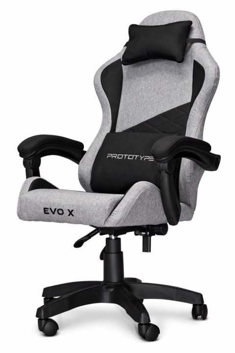 Fotel obrotowy gamingowy EVO FABRIC FULL GREY BLACK XL