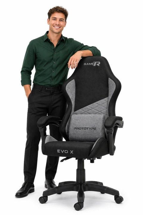 Fotel obrotowy gamingowy EVO FABRIC GREY XL