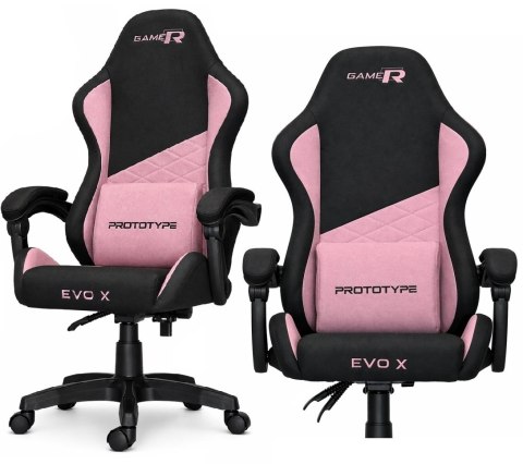 Fotel obrotowy gamingowy EVO FABRIC PINK XL