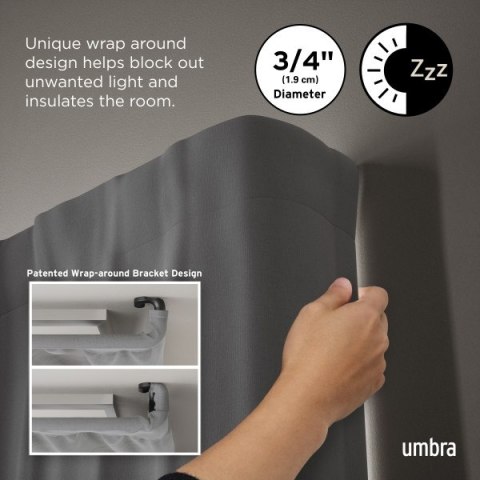 Umbra UMBRA karnisz TWILIGHT 168 - 365 cm czarny mat