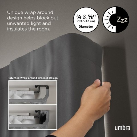 Umbra UMBRA karnisz TWILIGHT DOUBLE 168 - 365 cm czarny mat