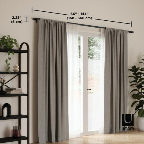 Umbra UMBRA karnisz TWILIGHT DOUBLE 168 - 365 cm czarny mat