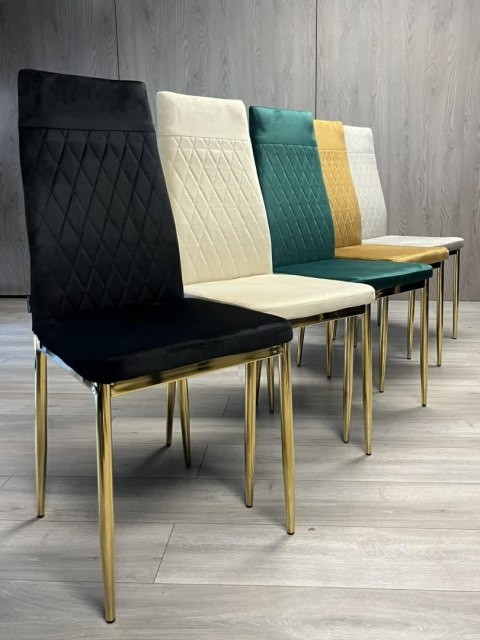 Krzesło tapicerowane VALVA CARO VELVET BLACK GOLD