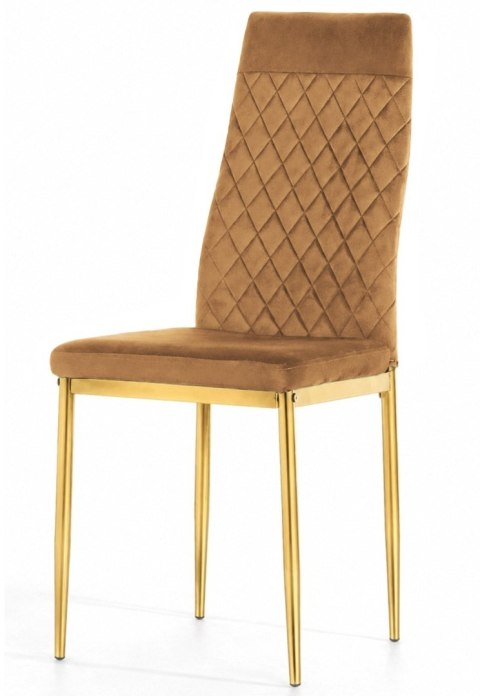 Krzesło tapicerowane VALVA CARO VELVET TRUFLE GOLD