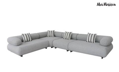 MaMaison MaMaison sofa narożna ogrodowa ALEXANDER 4 szara (poduszki i pokrowiec w zestawie)