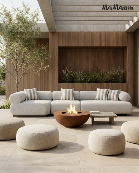 MaMaison MaMaison sofa ogrodowa ALEXANDER szara (poduszki i pokrowiec w zestawie)
