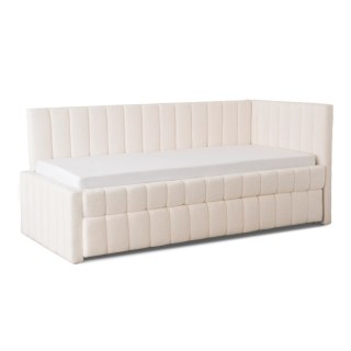 Łóżko 90x200 VILLEMO Kremowe Boucle