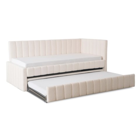 Łóżko 90x200 VILLEMO Kremowe Boucle