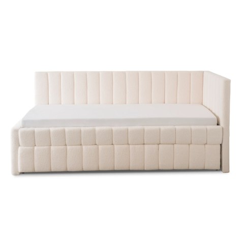 Łóżko 90x200 VILLEMO Kremowe Boucle