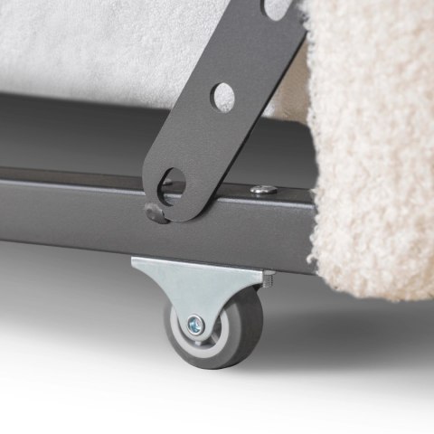 Łóżko 90x200 VILLEMO Kremowe Boucle