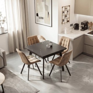 Stół LARES Ceramiczny Rozkładany 90-150 cm Czarny Marmur/Czarny