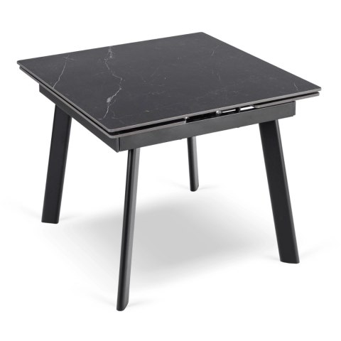 Stół LARES Ceramiczny Rozkładany 90-150 cm Czarny Marmur/Czarny