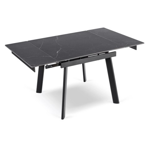 Stół LARES Ceramiczny Rozkładany 90-150 cm Czarny Marmur/Czarny