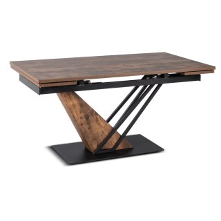 Stół REX Rozkładany 160-220 cm MDF Dąb Rustykalny/Czarny