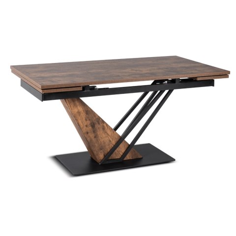 Stół REX Rozkładany 160-220 cm MDF Dąb Rustykalny/Czarny