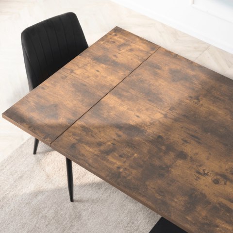 Stół REX Rozkładany 160-220 cm MDF Dąb Rustykalny/Czarny