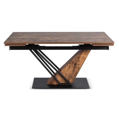 Stół REX Rozkładany 160-220 cm MDF Dąb Rustykalny/Czarny