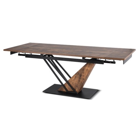 Stół REX Rozkładany 160-220 cm MDF Dąb Rustykalny/Czarny