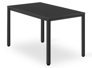 Zestaw Stół TESSA 120cm x 60cm - czarny / czarne nogi + 4 krzesła WAT czarne / nogi czarne