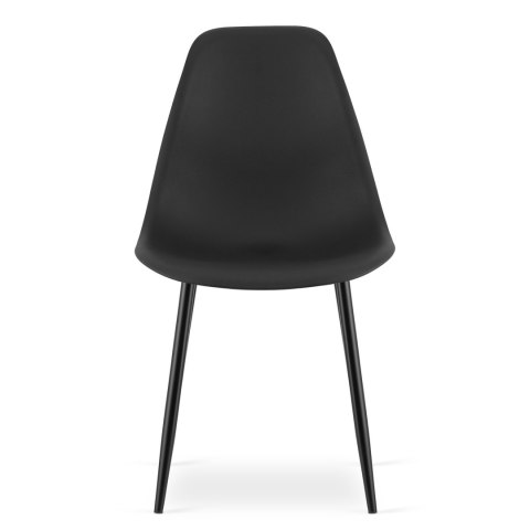 Zestaw Stół TESSA 120cm x 60cm - czarny / czarne nogi + 4 krzesła WAT czarne / nogi czarne