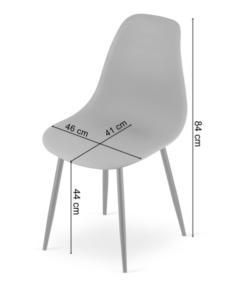 Zestaw Stół TESSA 120cm x 60cm - czarny / czarne nogi + 4 krzesła WAT czarne / nogi czarne