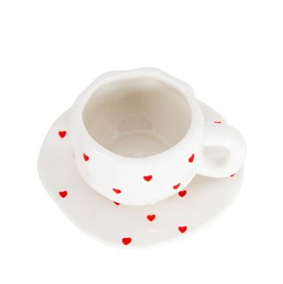SHP Filiżanka ze spodkiem SHP LOVE biała