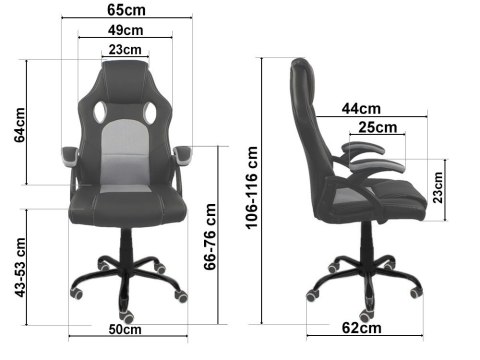 Fotel obrotowy do biurka CARRERA M ALCANTARA GREY II GATUNEK