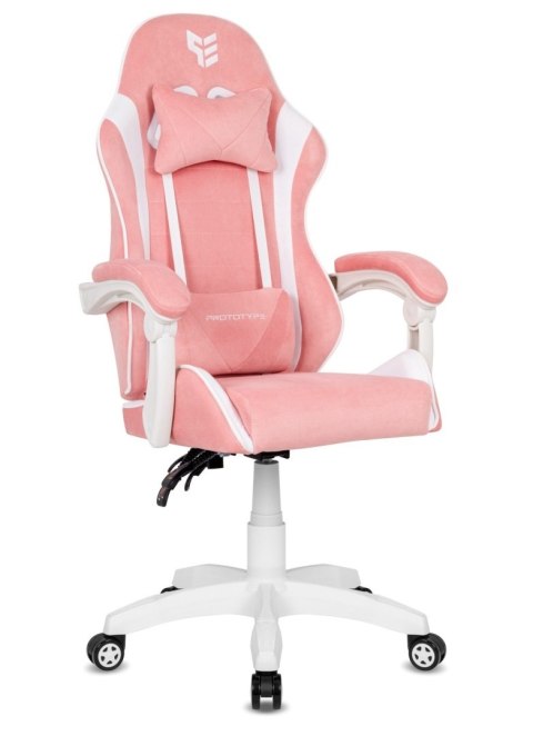 Fotel obrotowy gamingowy ENZO XL PINK + WHITE ALCANTARA ICE OUTLET