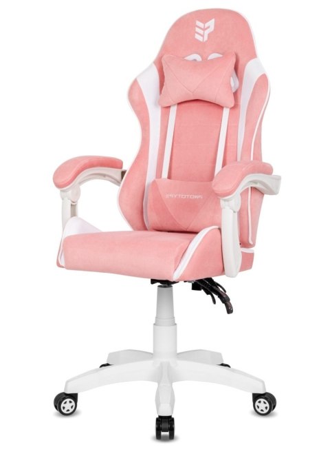 Fotel obrotowy gamingowy ENZO XL PINK + WHITE ALCANTARA ICE OUTLET