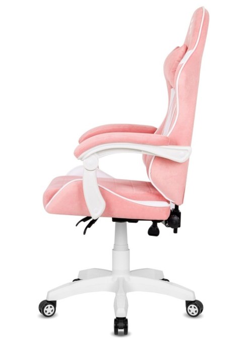 Fotel obrotowy gamingowy ENZO XL PINK + WHITE ALCANTARA ICE OUTLET