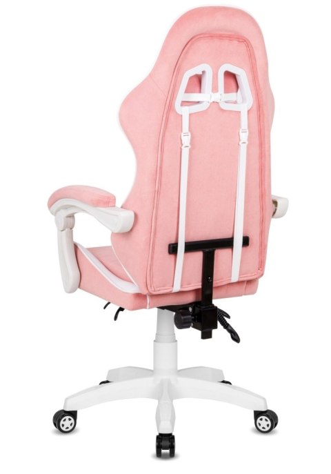 Fotel obrotowy gamingowy ENZO XL PINK + WHITE ALCANTARA ICE OUTLET
