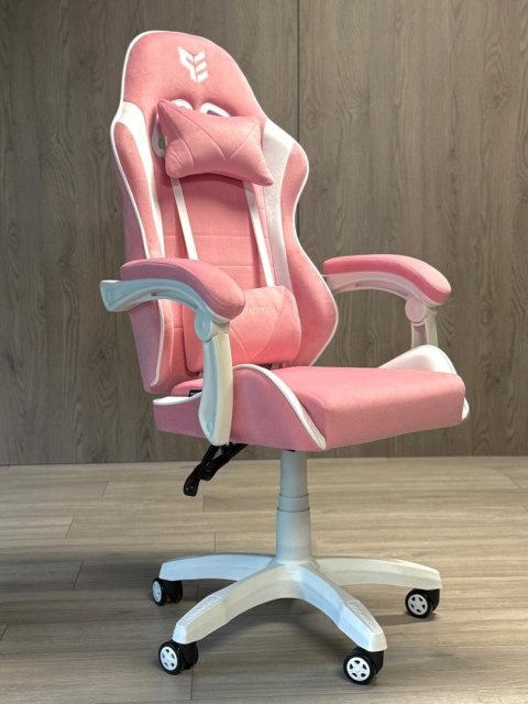 Fotel obrotowy gamingowy ENZO XL PINK + WHITE ALCANTARA ICE OUTLET