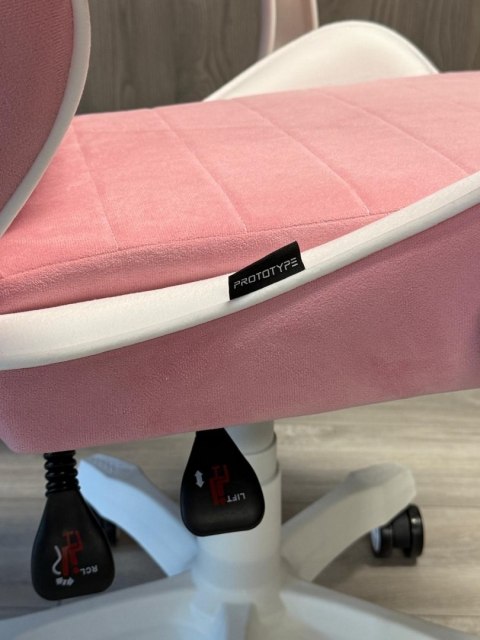 Fotel obrotowy gamingowy ENZO XL PINK + WHITE ALCANTARA ICE OUTLET