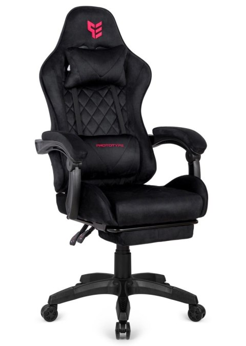 Fotel obrotowy gamingowy XL POKER PRO BLACK ALCANTARA II GATUNEK