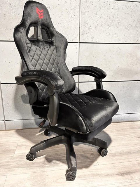 Fotel obrotowy gamingowy XL POKER PRO BLACK ALCANTARA II GATUNEK