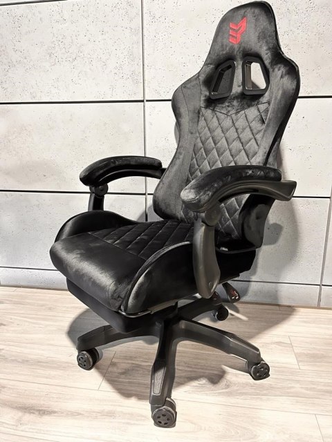 Fotel obrotowy gamingowy XL POKER PRO BLACK ALCANTARA II GATUNEK